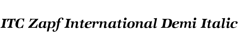 ITC Zapf International Demi Italic font preview