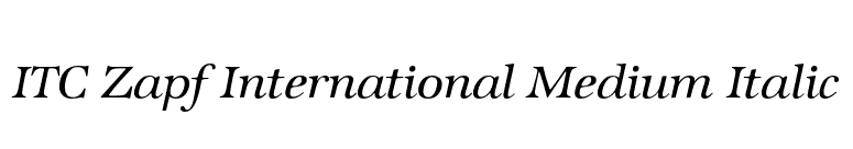 ITC Zapf International Medium Italic font preview