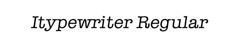 Itypewriter Regular font preview
