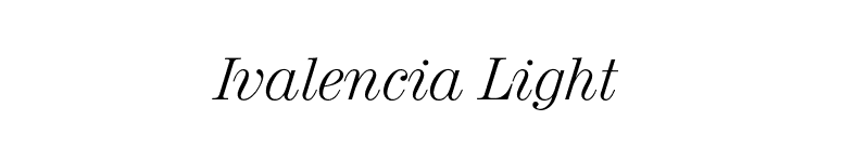 Ivalencia Light font preview