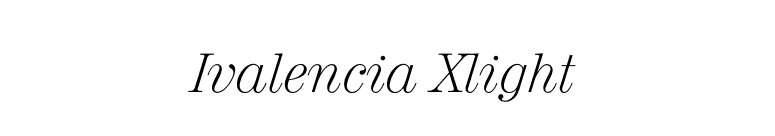 Ivalencia Xlight font preview