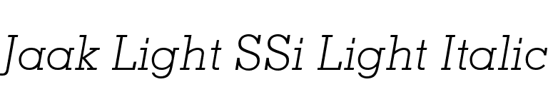 Jaak Light SSi Light Italic font preview