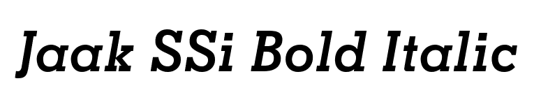 Jaak SSi Bold Italic font preview