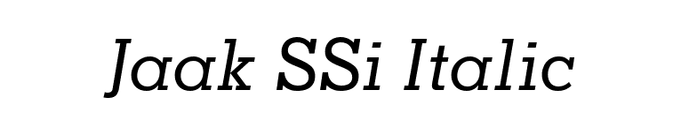 Jaak SSi Italic font preview