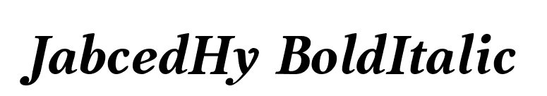 JabcedHy BoldItalic font preview