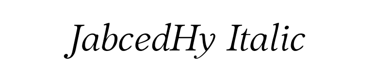 JabcedHy Italic font preview