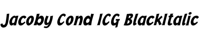 Jacoby Cond ICG BlackItalic font preview