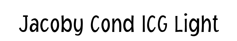 Jacoby Cond ICG Light font preview