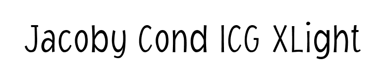 Jacoby Cond ICG XLight font preview