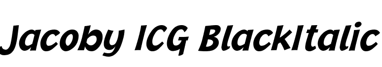 Jacoby ICG BlackItalic font preview