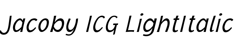 Jacoby ICG LightItalic font preview