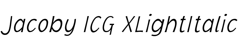 Jacoby ICG XLightItalic font preview