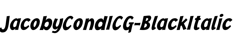 JacobyCondICG-BlackItalic font preview