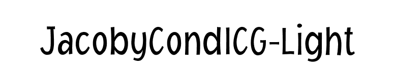 JacobyCondICG-Light font preview