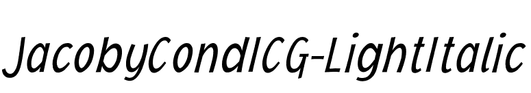 JacobyCondICG-LightItalic font preview