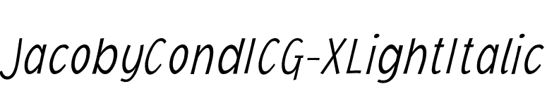 JacobyCondICG-XLightItalic font preview
