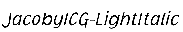 JacobyICG-LightItalic font preview
