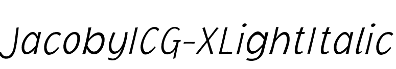 JacobyICG-XLightItalic font preview