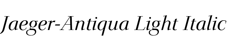 Jaeger-Antiqua Light Italic font preview