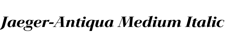 Jaeger-Antiqua Medium Italic font preview