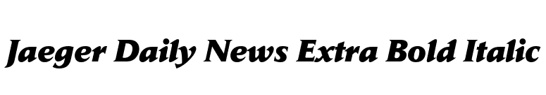 Jaeger Daily News Extra Bold Italic font preview
