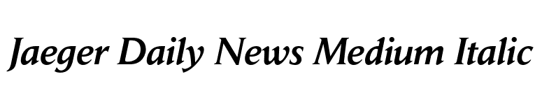 Jaeger Daily News Medium Italic font preview