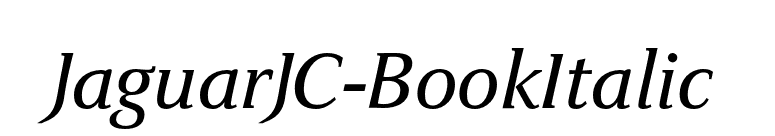 JaguarJC-BookItalic font preview