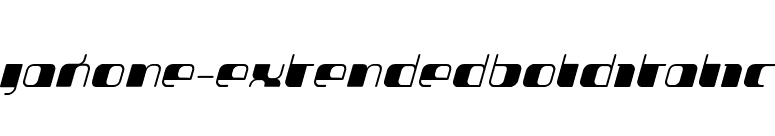 Jakone-ExtendedBoldItalic font preview