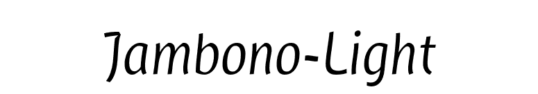 Jambono-Light font preview