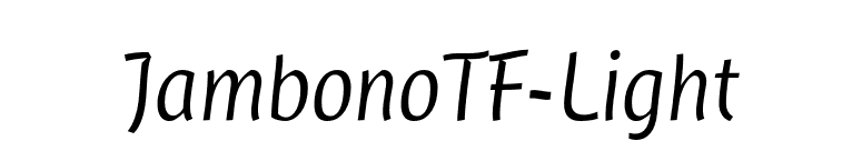 JambonoTF-Light font preview