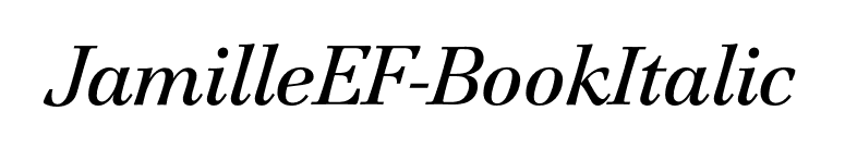 JamilleEF-BookItalic font preview