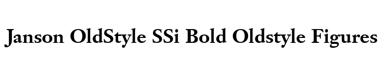 Janson OldStyle SSi Bold Oldstyle Figures font preview