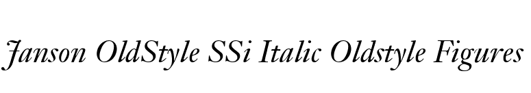 Janson OldStyle SSi Italic Oldstyle Figures font preview