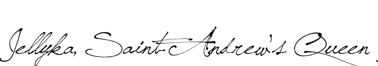 Jellyka, Saint-Andrew's Queen font preview