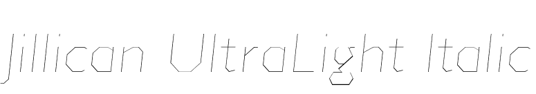 Jillican UltraLight Italic font preview