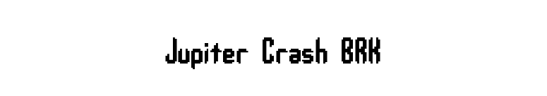 Jupiter Crash BRK font preview