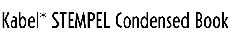 Kabel* STEMPEL Condensed Book font preview