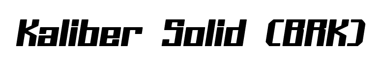 Kaliber Solid (BRK) font preview