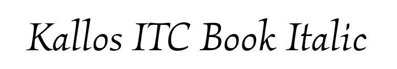 Kallos ITC Book Italic font preview