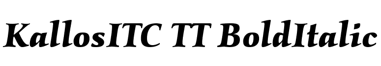 KallosITC TT BoldItalic font preview