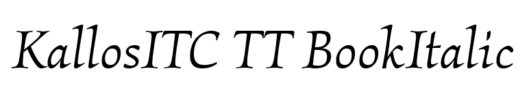 KallosITC TT BookItalic font preview