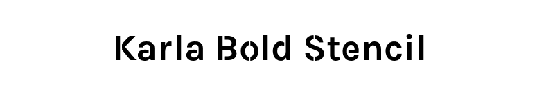 Karla Bold Stencil font preview