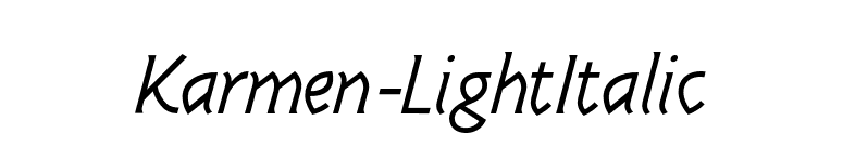 Karmen-LightItalic font preview