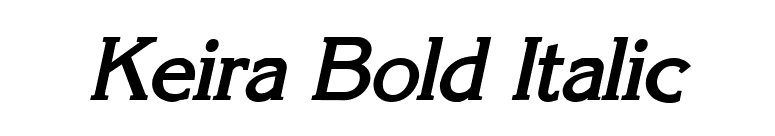 Keira Bold Italic font preview