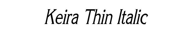 Keira Thin Italic font preview