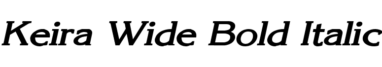 Keira Wide Bold Italic font preview