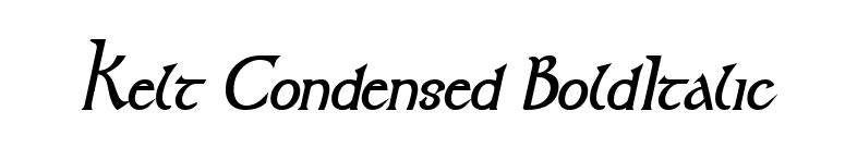 Kelt Condensed BoldItalic font preview