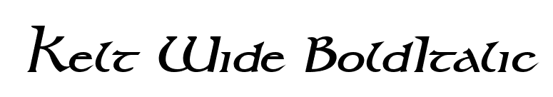 Kelt Wide BoldItalic font preview