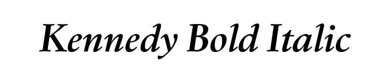 Kennedy Bold Italic font preview
