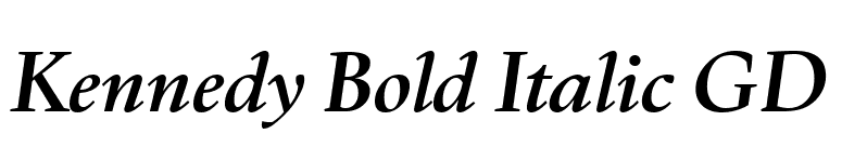 Kennedy Bold Italic GD font preview